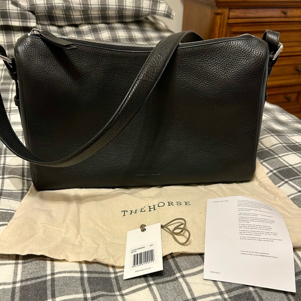 The Horse “Lottie” Black Leather Shoulder Bag